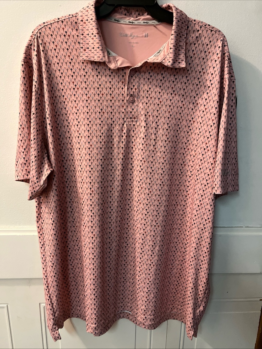 Walter Hagen II Salmon Polo Golf Shirt